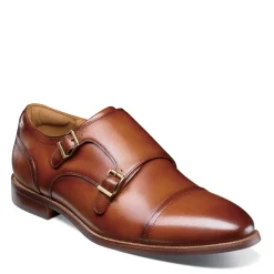Dress*Florsheim Men's , Rucci Cap Toe Double Monk Strap Loafer Cognac Smooth