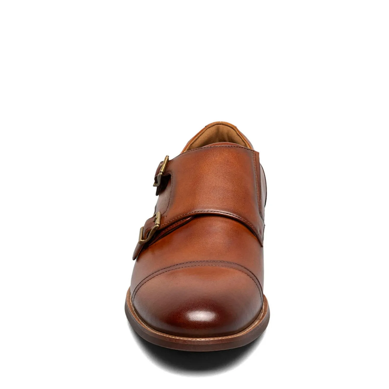 Dress*Florsheim Men's , Rucci Cap Toe Double Monk Strap Loafer Cognac Smooth