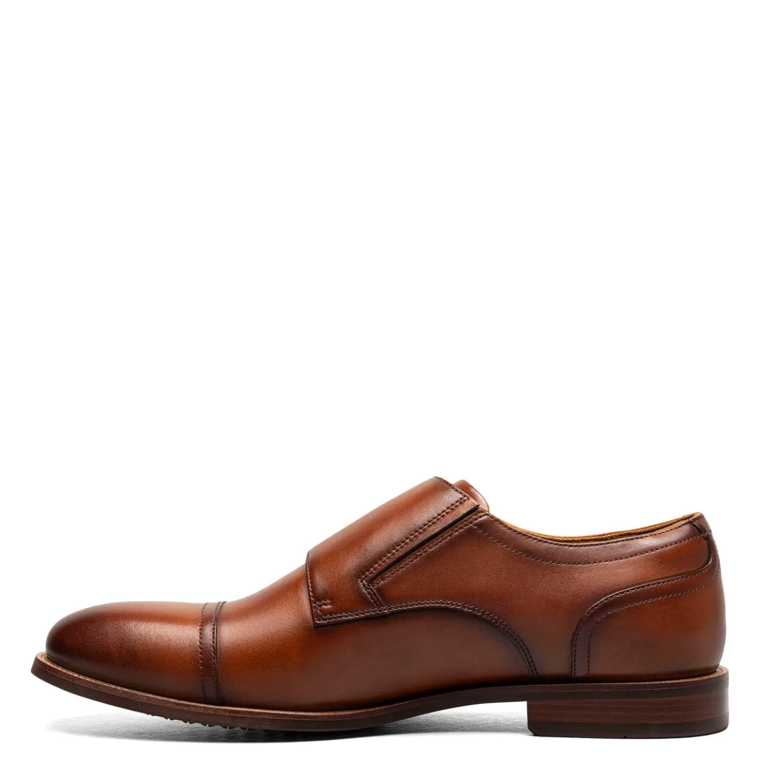 Dress*Florsheim Men's , Rucci Cap Toe Double Monk Strap Loafer Cognac Smooth