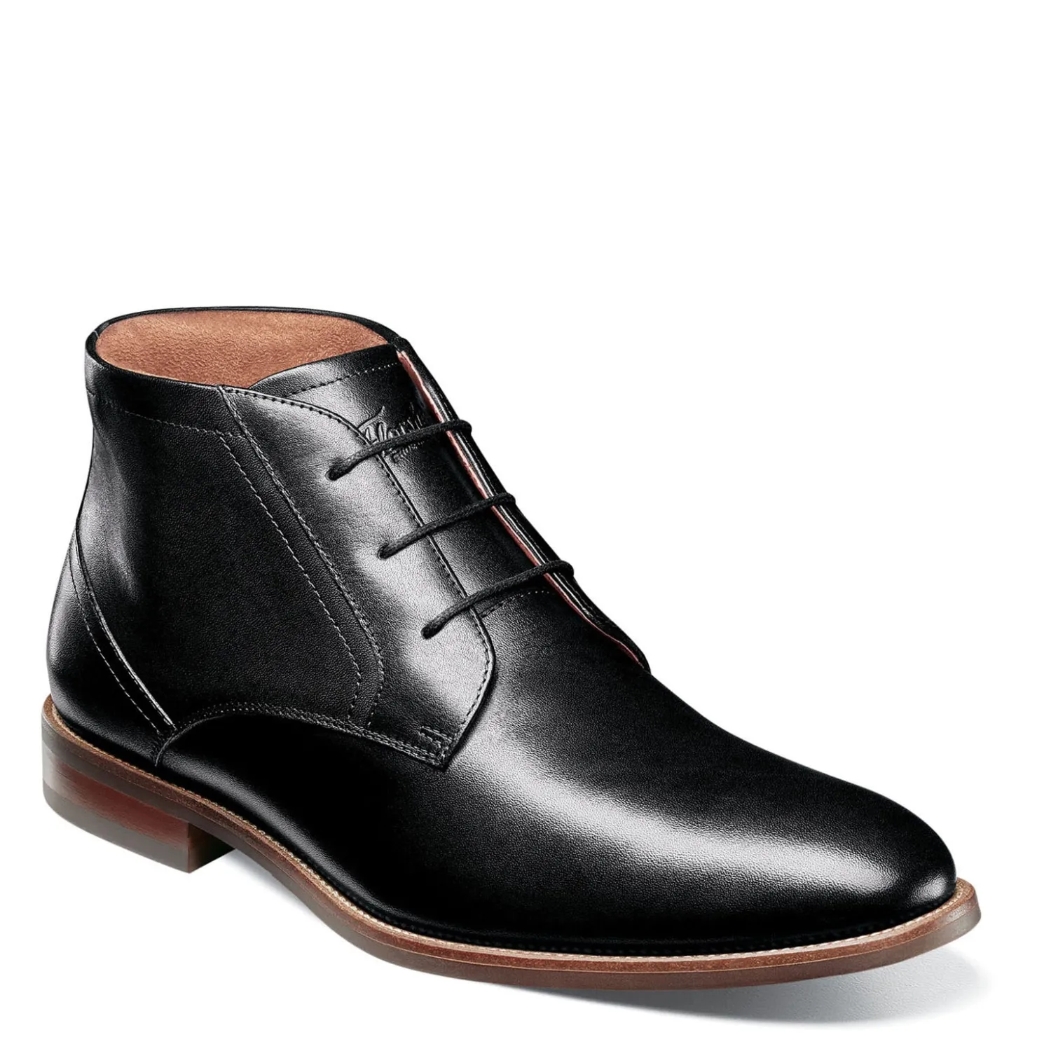 Dress*Florsheim Men's , Rucci Plain Toe Chukka Boot Black Smooth