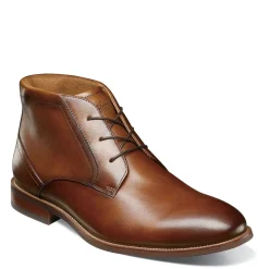 Boots*Florsheim Men's , Rucci Plain Toe Chukka Boot Cognac Smooth