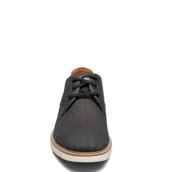 Oxfords*Florsheim Men's , Vibe Canvas Plain Toe Oxford Black Canvas/Cognac Smooth W/White Sole