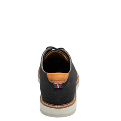 Oxfords*Florsheim Men's , Vibe Canvas Plain Toe Oxford Black Canvas/Cognac Smooth W/White Sole