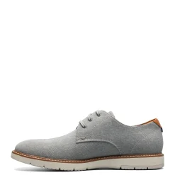 Oxfords*Florsheim Men's , Vibe Canvas Plain Toe Oxford Gray Canvas/Cognac Smooth W/White Sole