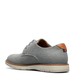 Oxfords*Florsheim Men's , Vibe Canvas Plain Toe Oxford Gray Canvas/Cognac Smooth W/White Sole