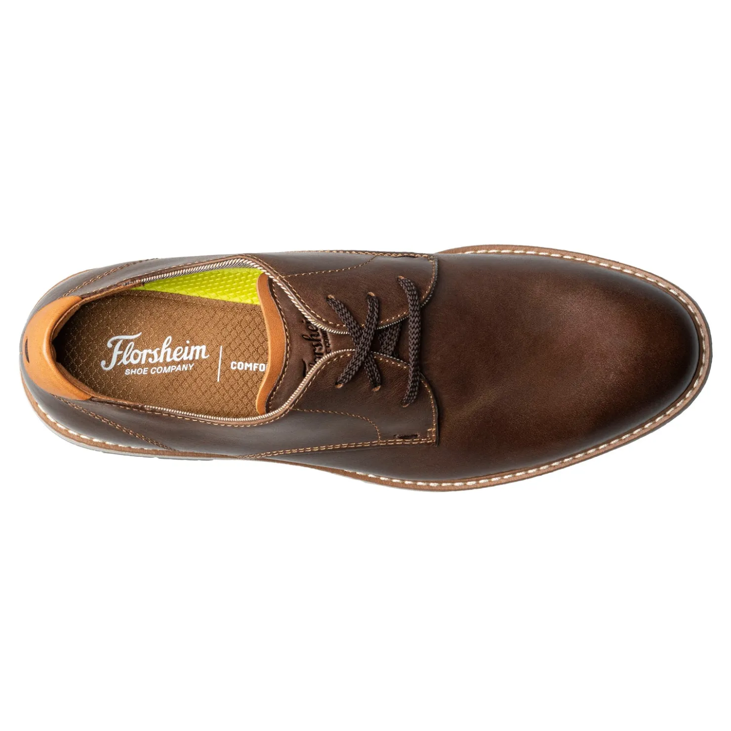 Dress*Florsheim Men's , Vibe Plain Toe Oxford Brown Crazy Horse