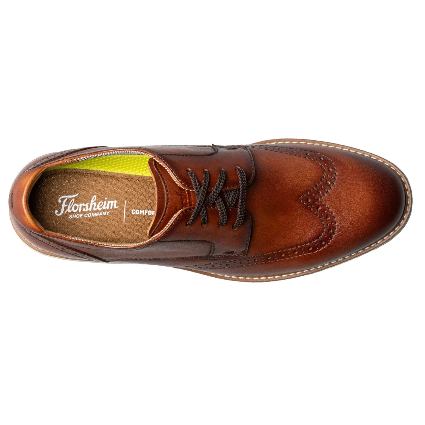 Dress*Florsheim Men's , Vibe Wingtip Oxford Cognac Beige