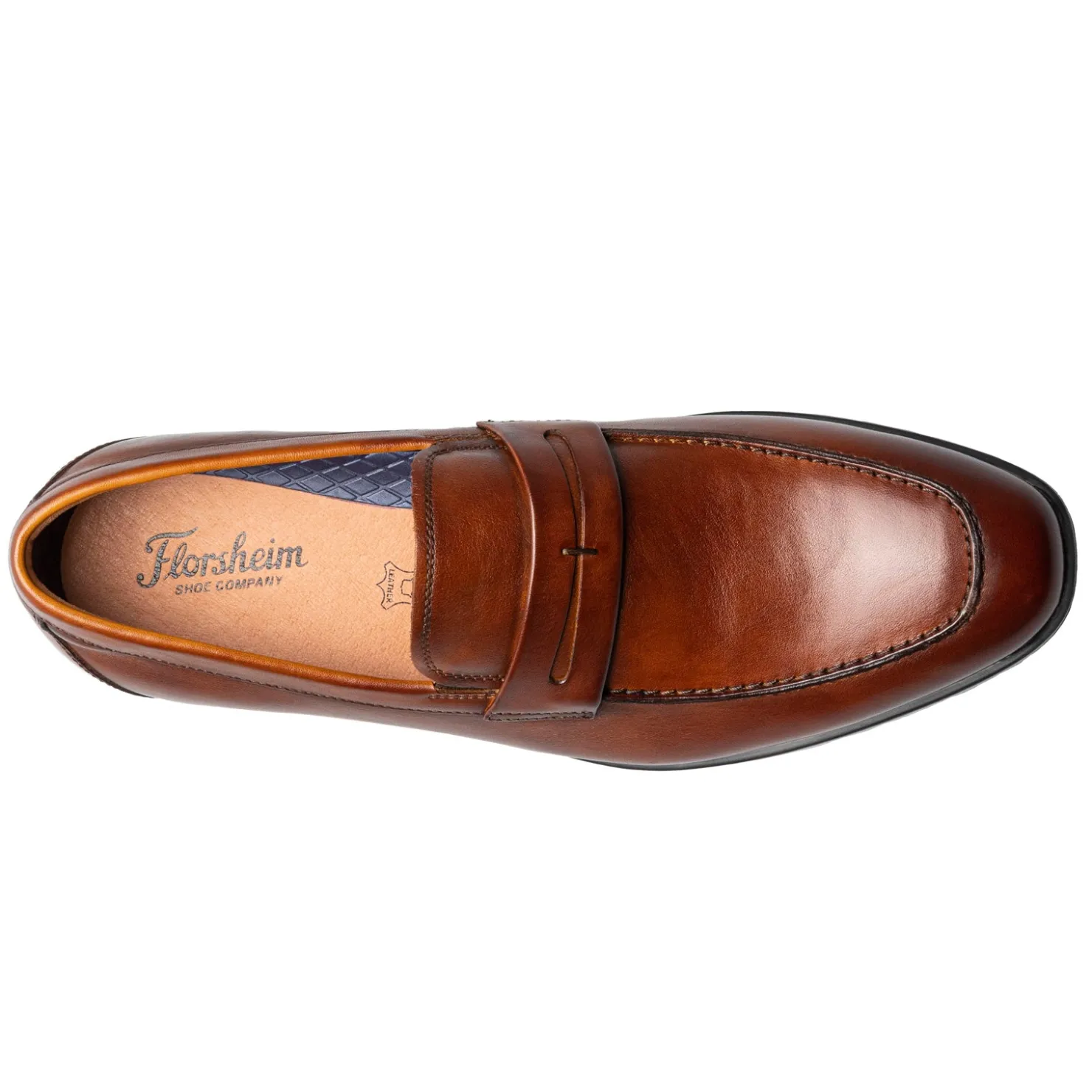 Loafers*Florsheim Men's , Zaffiro Moc Toe Penny Loafer Cognac