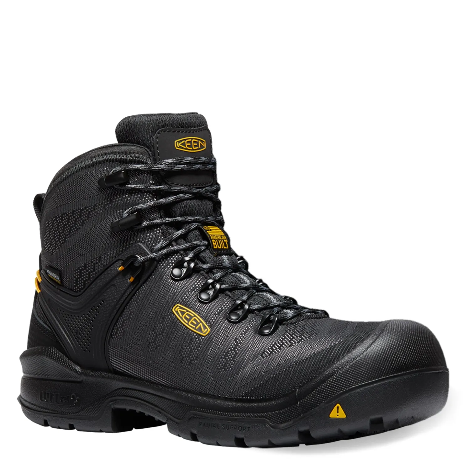 Boots*KEEN Utility Men's , Dearborn 6in Waterproof Comp Toe Work Boot Black/Steel Grey