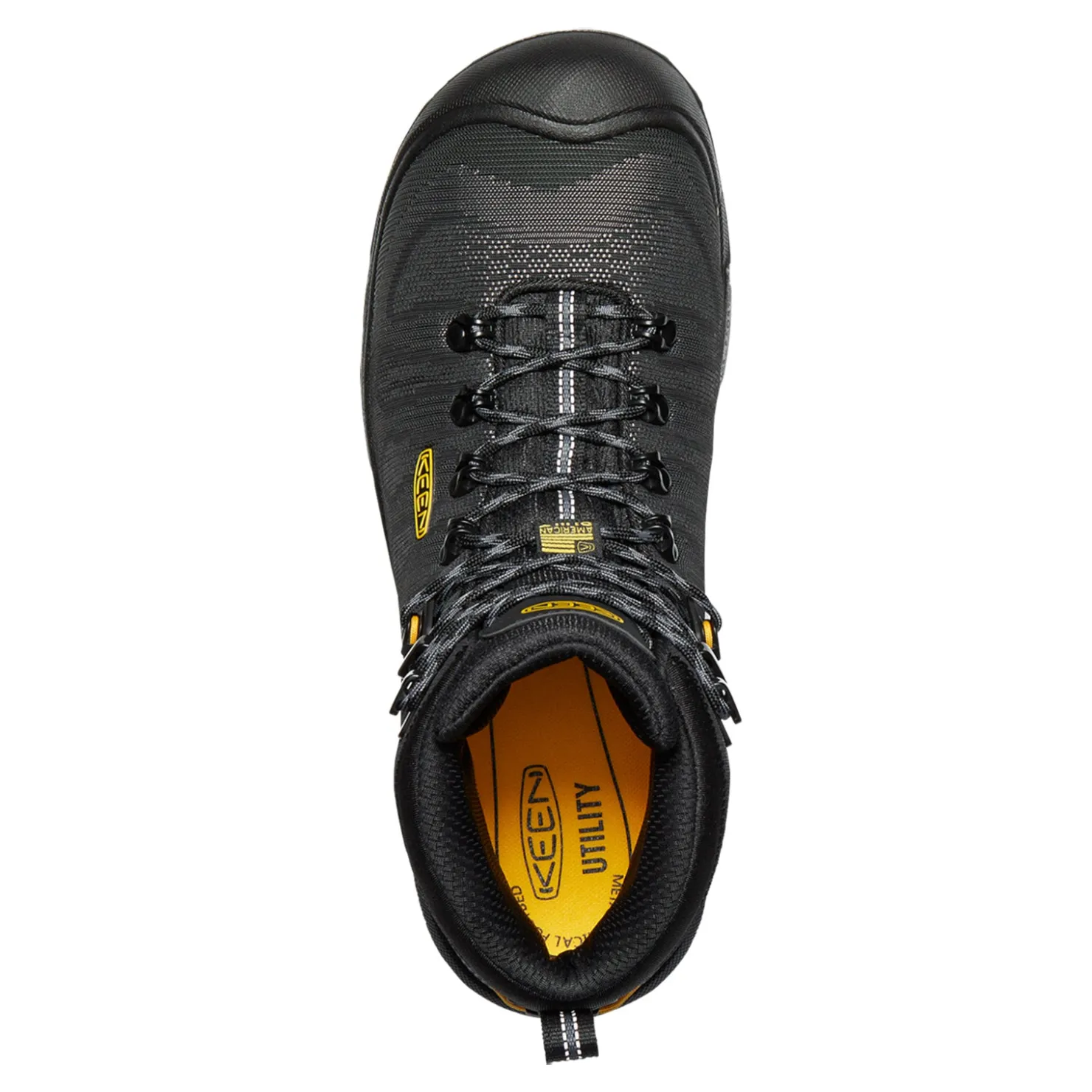 Boots*KEEN Utility Men's , Dearborn 6in Waterproof Comp Toe Work Boot Black/Steel Grey