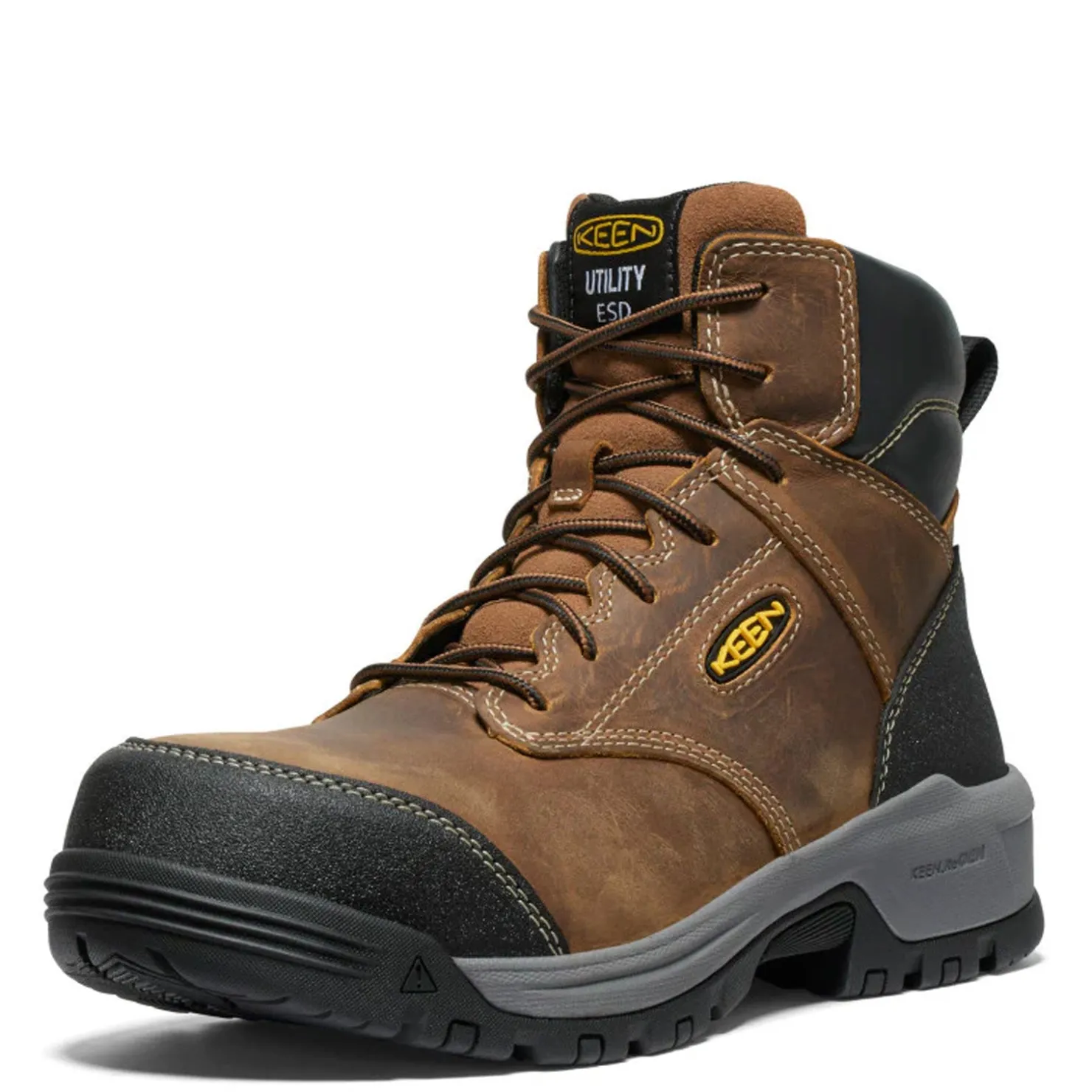 Boots*KEEN Utility Men's , Evanston 6-inch ESD Composite Toe Work Boot Bison/Black