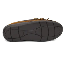 Slippers*LB Evans Men's , Atlin Boa Slipper Brown Suede/Cream