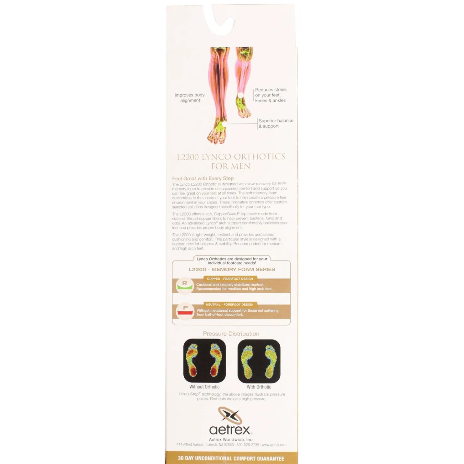 Insoles*Aetrex Men's Lynco by , Memory Foam Ortho Cup/Neutral Neutral Brown Multi