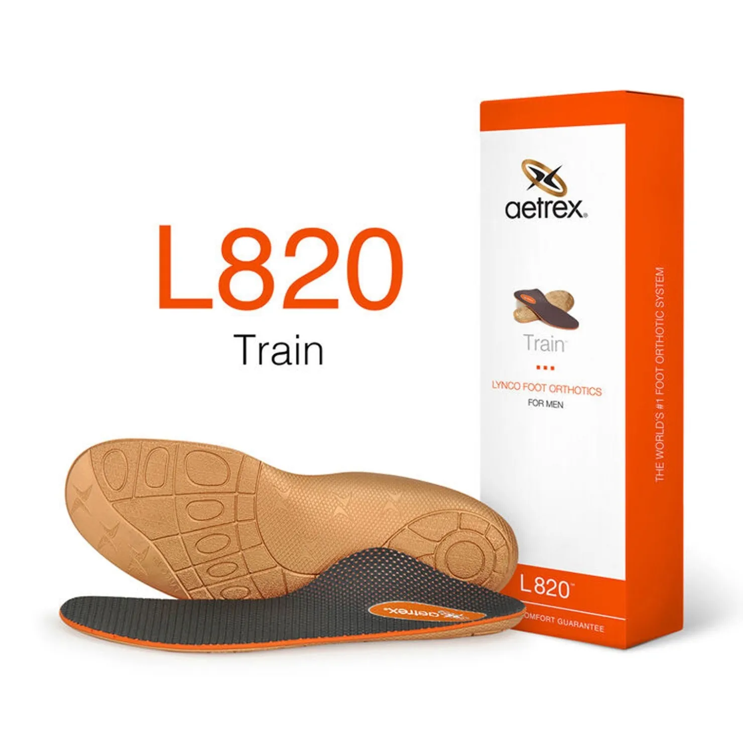 Insoles*Aetrex Men's Lynco by , Train Posted Orthotics Transparent