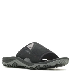 Slides*Merrell Men's , Huntington Leather Slide Sandal Black Leather