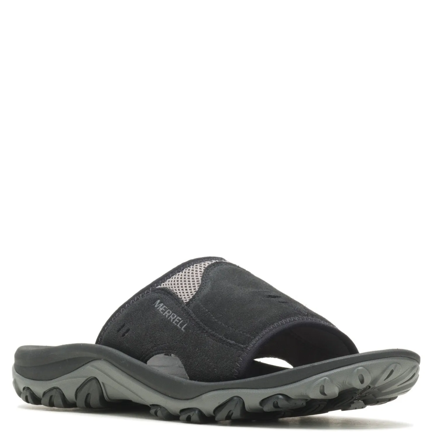 Slides*Merrell Men's , Huntington Leather Slide Sandal Black Leather