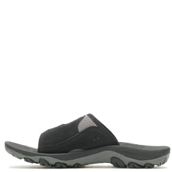 Slides*Merrell Men's , Huntington Leather Slide Sandal Black Leather