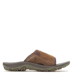 Slides*Merrell Men's , Huntington Leather Slide Sandal Earth Leather
