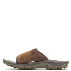 Slides*Merrell Men's , Huntington Leather Slide Sandal Earth Leather