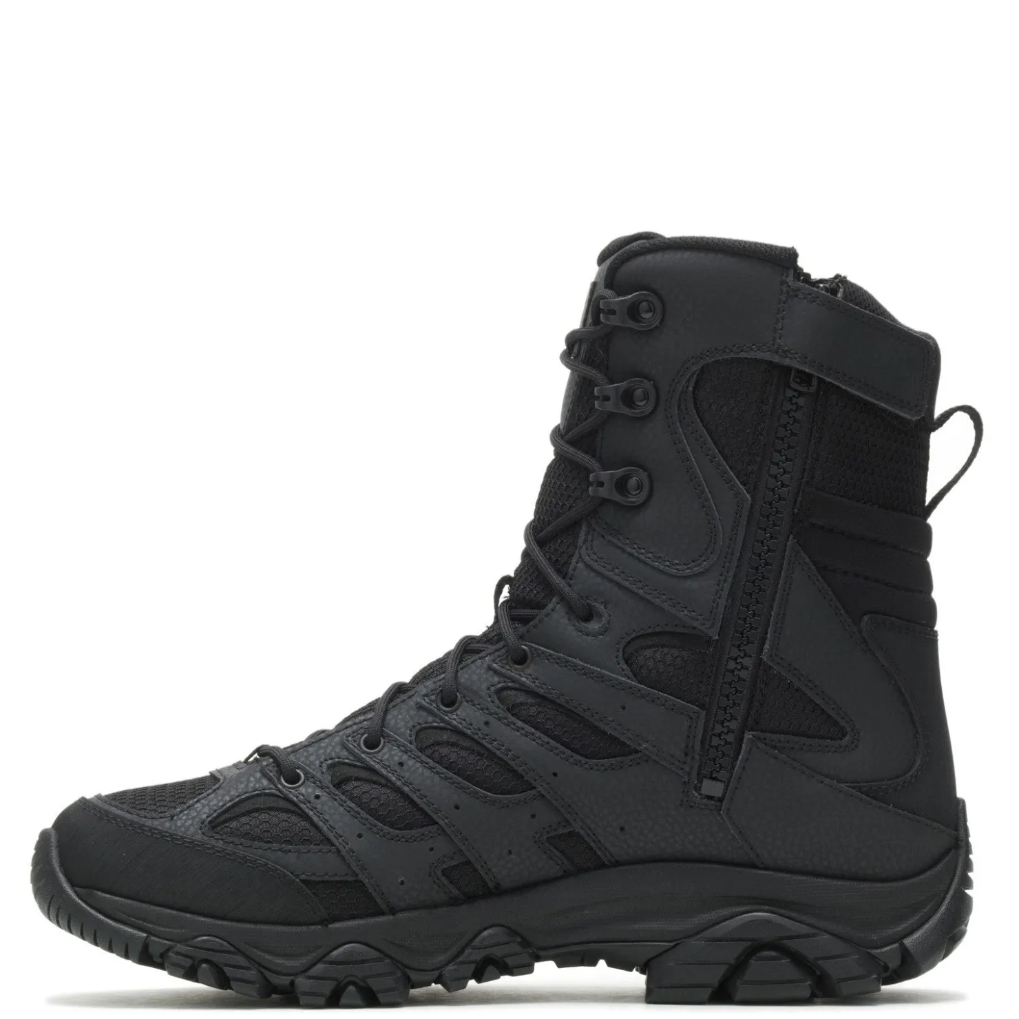 Boots*Merrell Men's , Moab 3 WP Tactical Zip 8in Work Boot Black