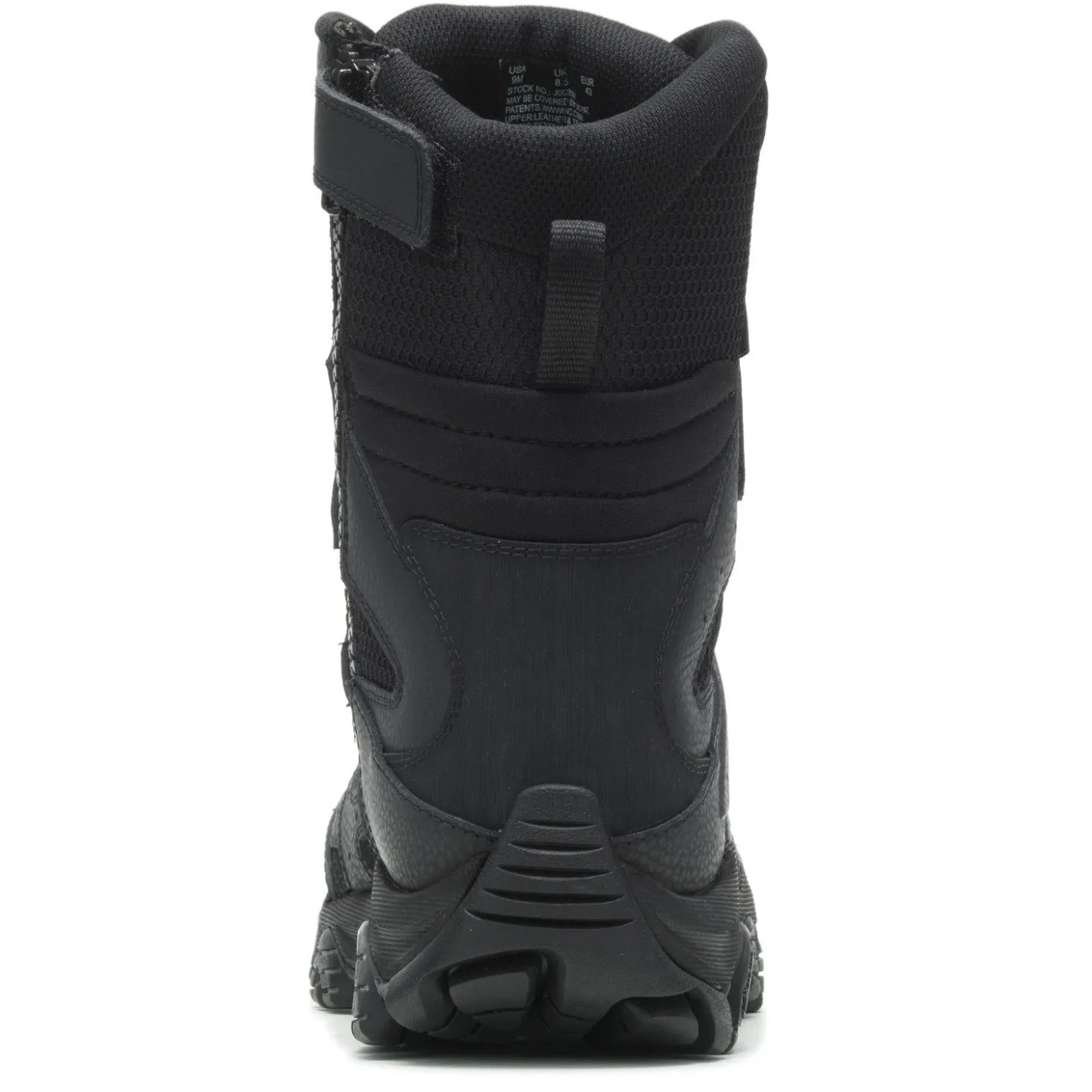 Boots*Merrell Men's , Moab 3 WP Tactical Zip 8in Work Boot - Wide Width Black
