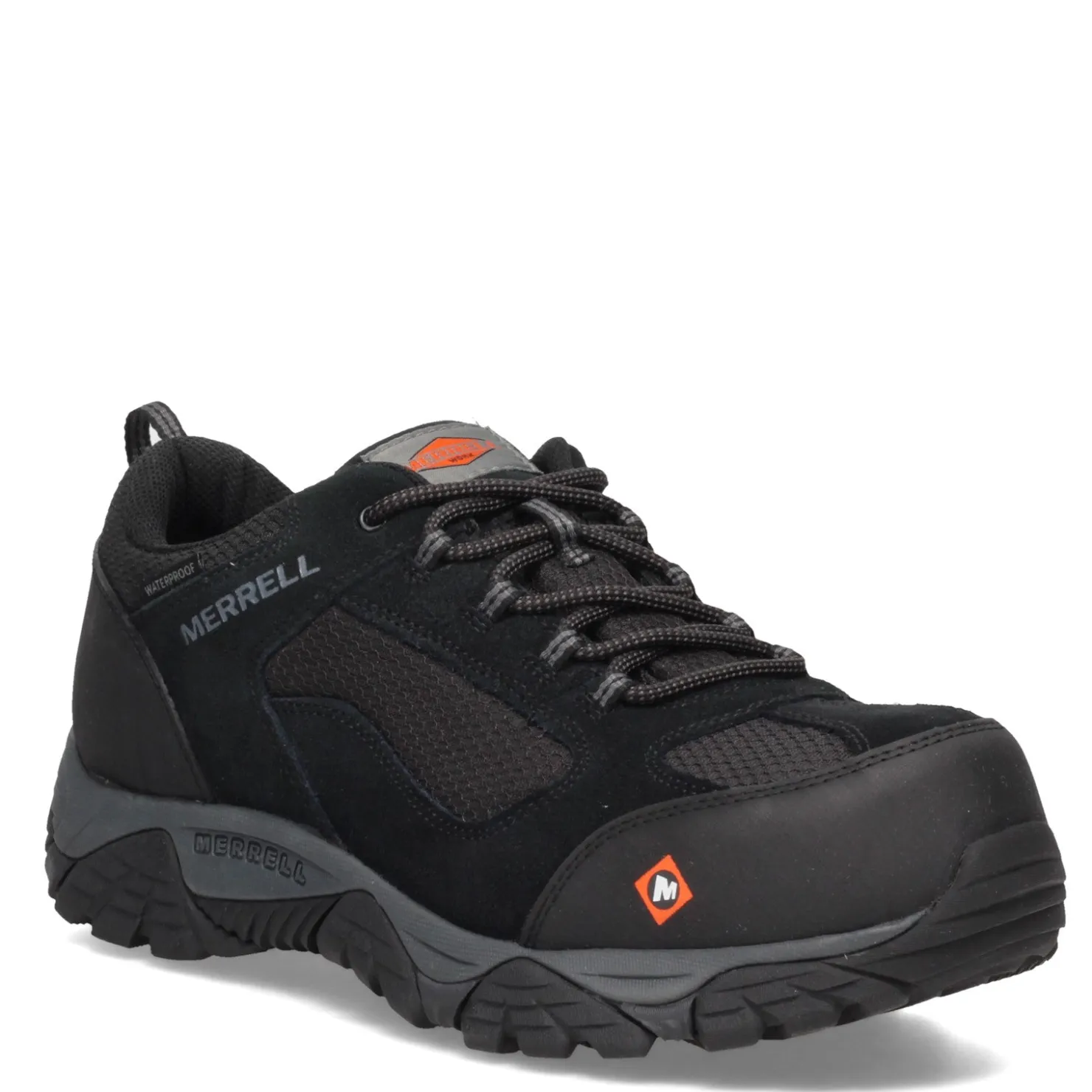 Sneakers & Athletics*Merrell Men's , Moab Onset Low Waterproof Comp Toe Work Shoe - Wide Width Black