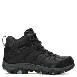 Work & Safety*Merrell Men's , Moab Vertex 2 Mid CF Safety Work Boot - Wide Width Black/Granite