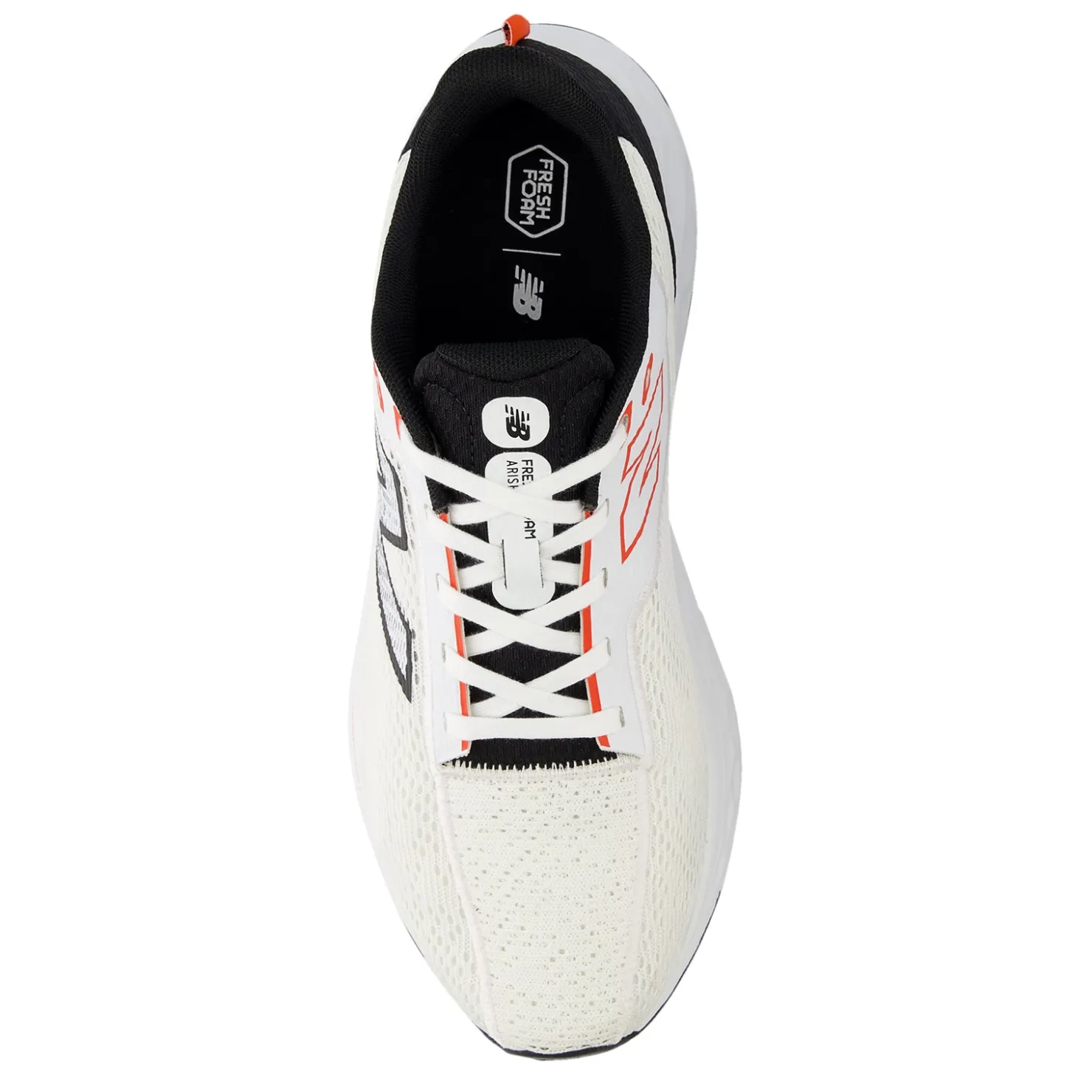Sneakers & Athletics*New Balance Men's , Arishi Fresh Foam v4 Running Shoe White/Black/Neo Flame