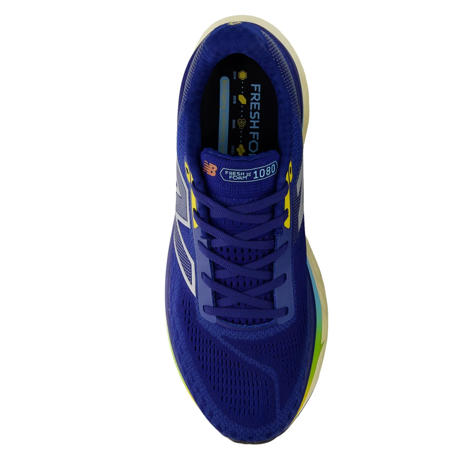 Running*New Balance Men’s Fresh Foam X 1080v14 Running Sneaker Inkwell/Silver Metallic/Ginger Lemon
