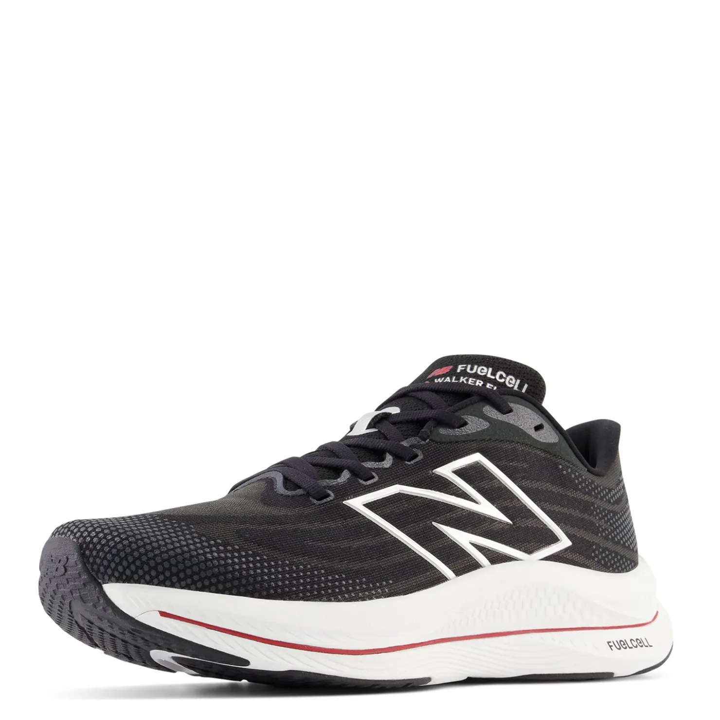 Walking*New Balance Men's , FuelCell Walker Elite Walking Shoe Black White Red