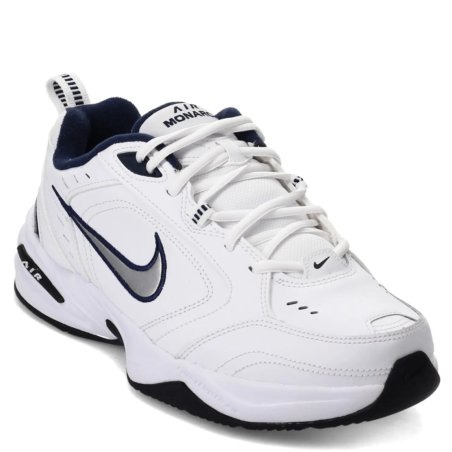 Sneakers & Athletics*Nike Men's , Air Monarch IV Training Shoe - Extra Wide Width White/Navy/Silver