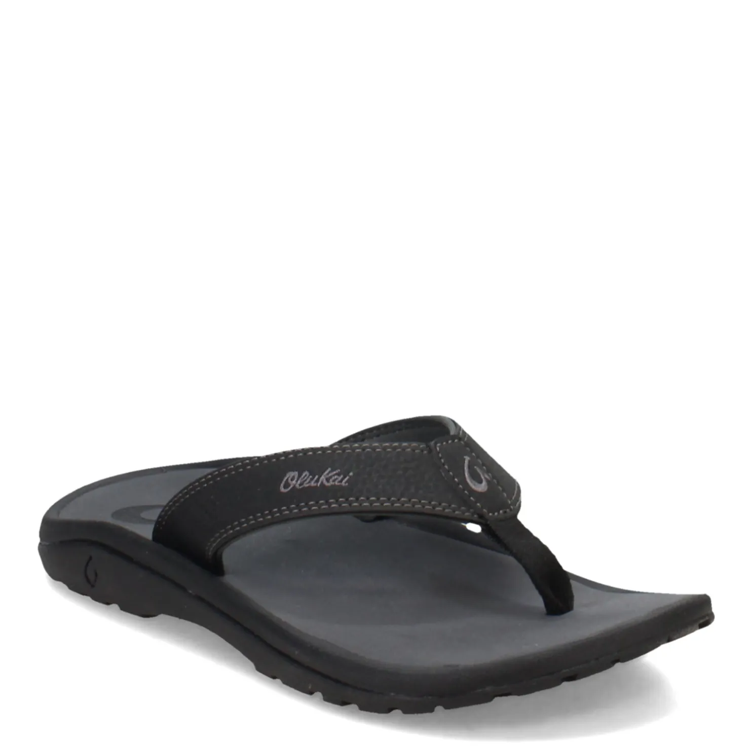 Flip Flops*OluKai Men's , Ohana Sandal Black/Dk Shadow