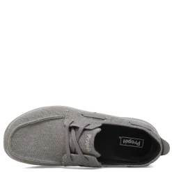 Boat Shoes*Propet Men's , Viasol Lace Boat Shoe Gray