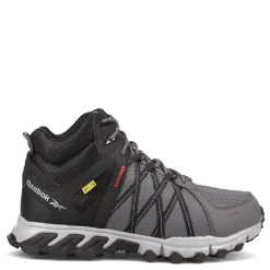 Boots*Reebok Work Men's , Trail Grip Mid Work Shoe Grey Black