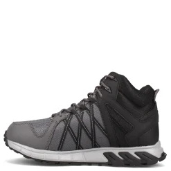 Boots*Reebok Work Men's , Trail Grip Mid Work Shoe Grey Black