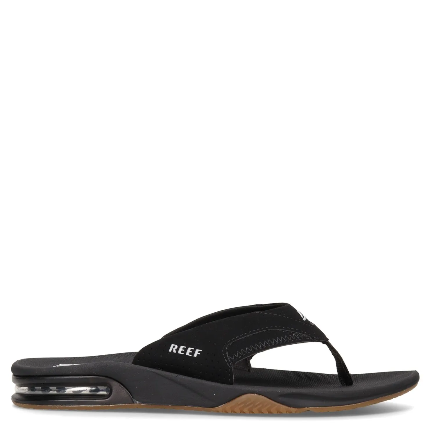 Sandals*Reef Men's , Fanning Flip-Flop Black/Silver
