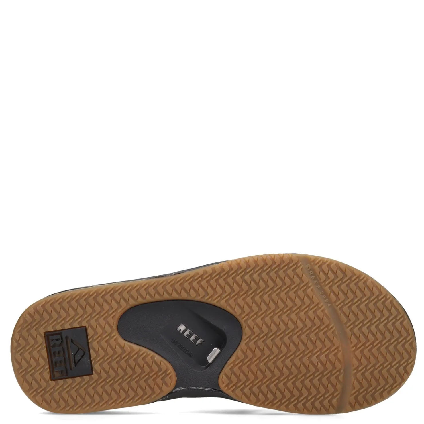 Sandals*Reef Men's , Fanning Flip-Flop Black/Silver