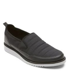 Loafers*Rockport Men's , Axelrod Quilted Slip-On Black Ripstop