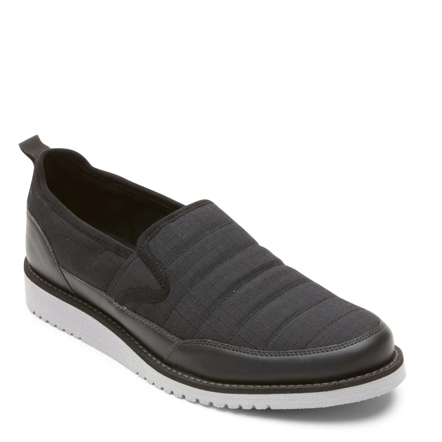 Loafers*Rockport Men's , Axelrod Quilted Slip-On Black Ripstop