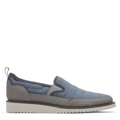 Loafers*Rockport Men's , Axelrod Quilted Slip-On Navy Ripstop
