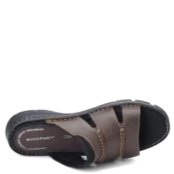 Sandals*Rockport Men's , Darwyn 3 Band Slide Sandal Brown
