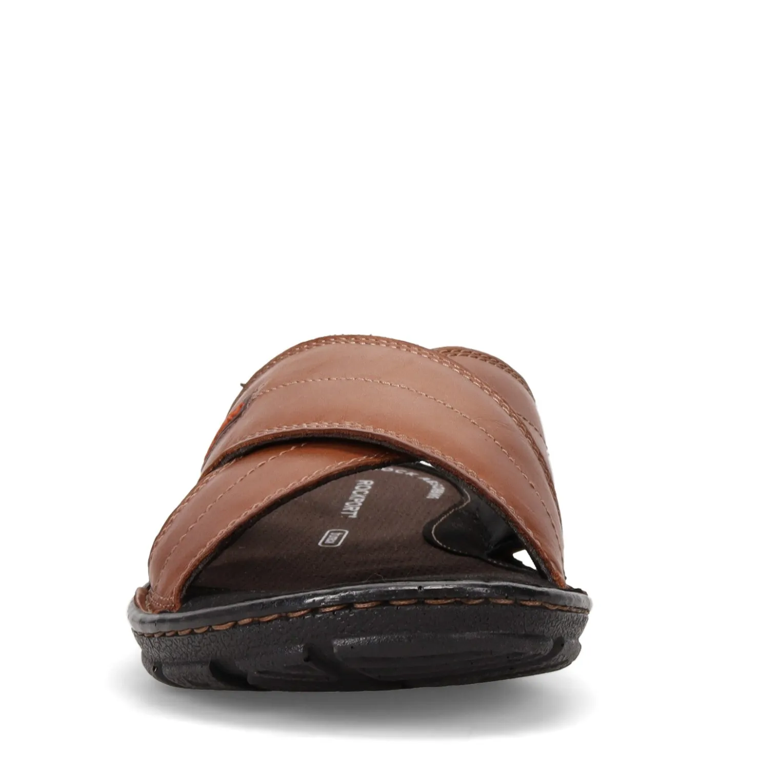 Sandals*Rockport Men's , Darwyn Cross Band Slide Sandal Coach Brown Leather