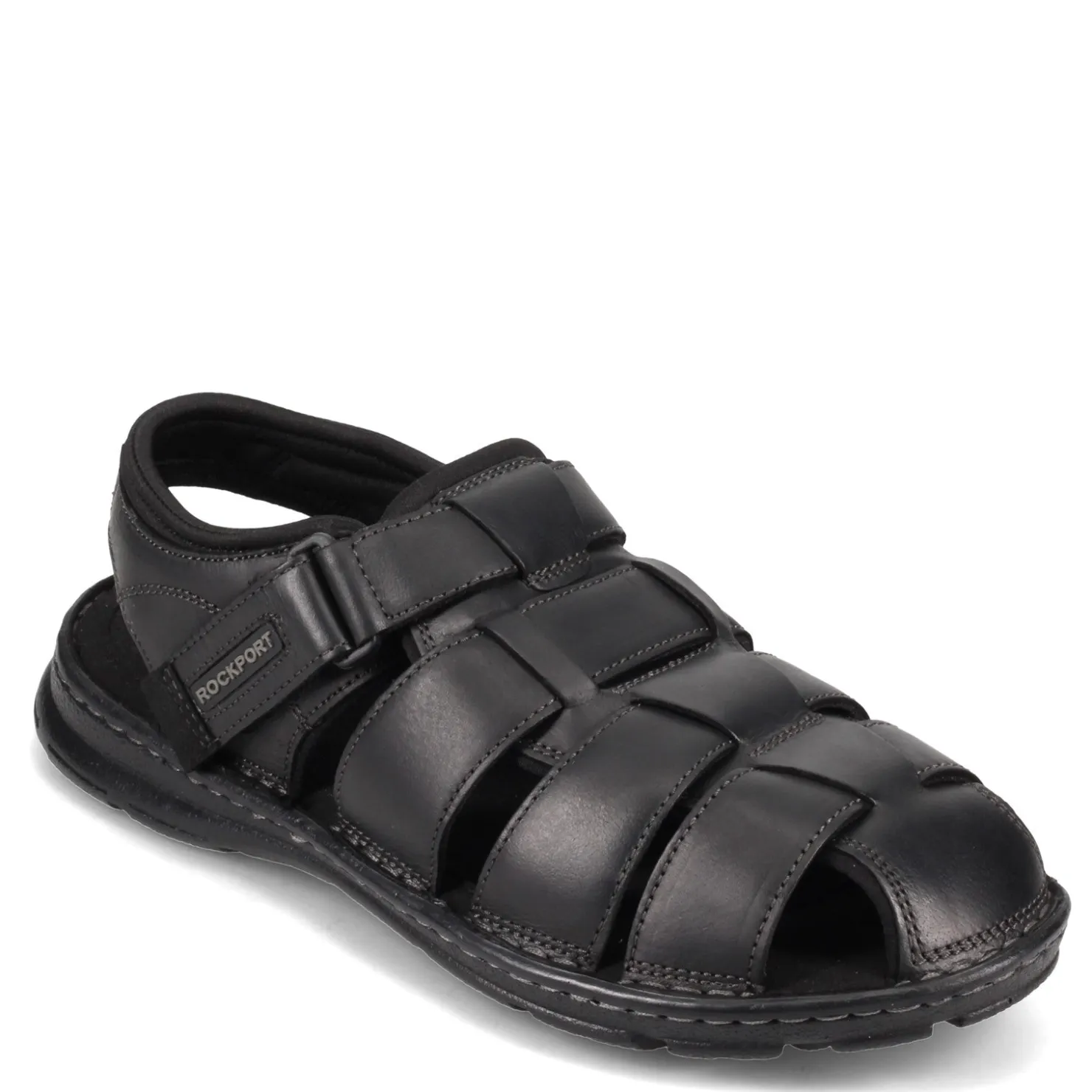 Sandals*Rockport Men's , Darwyn Fisherman Sandal Black