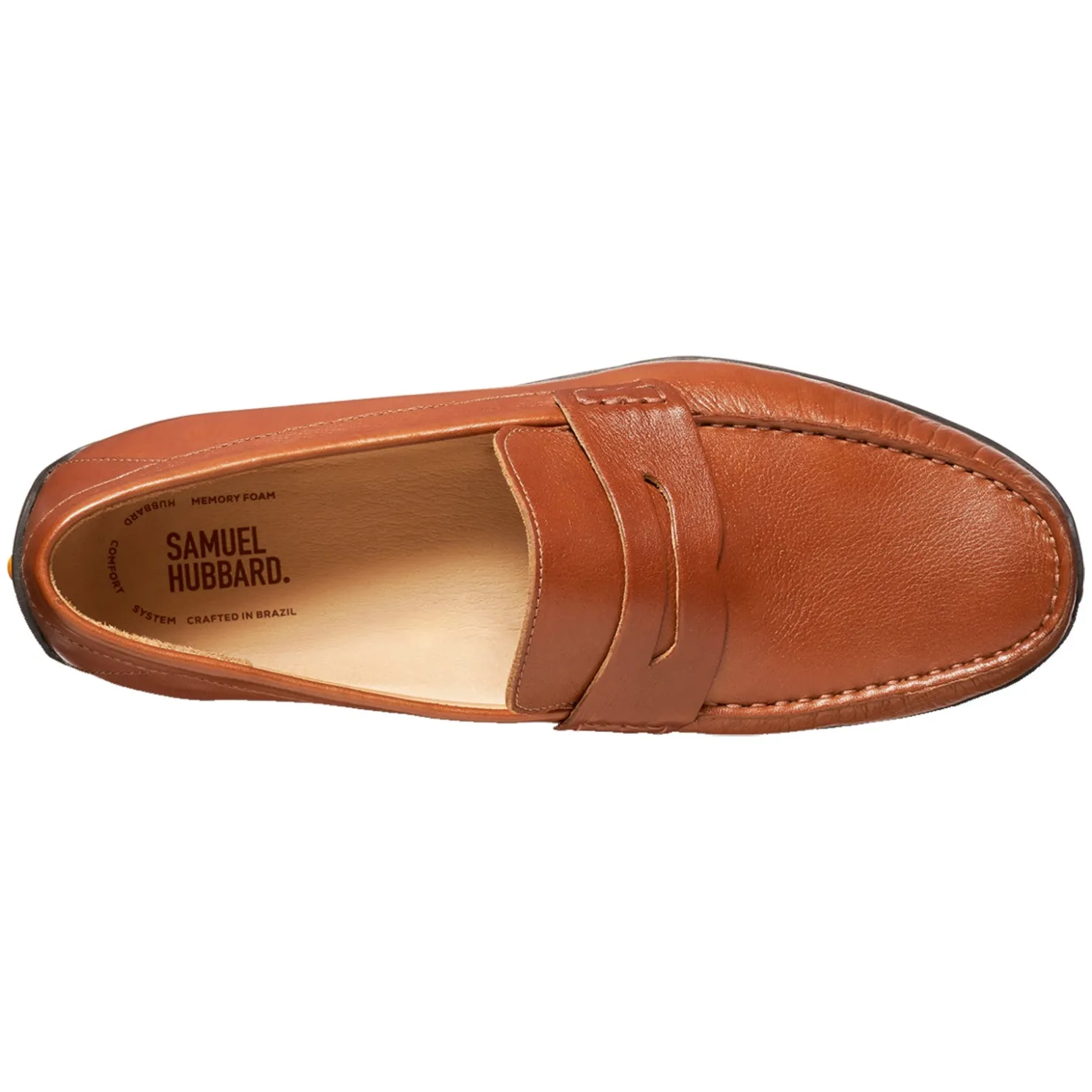 Slip-On Shoes*Samuel Hubbard Men's , Free Spirit Slip-On Whiskey Tan Leather
