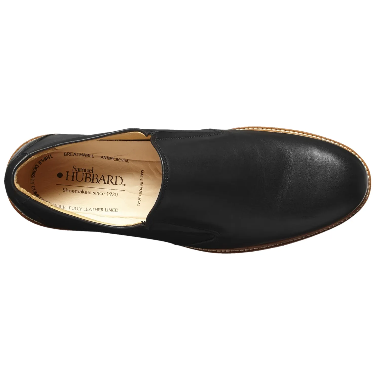 Slip-On Shoes*Samuel Hubbard Men's , Frequent Traveler Slip-On Black Leather