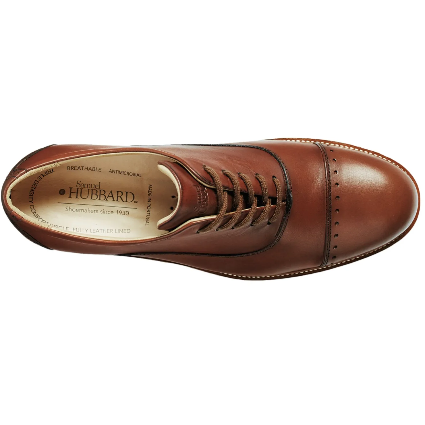 Dress*Samuel Hubbard Men's , Market Cap Oxford Whiskey Tan Leather