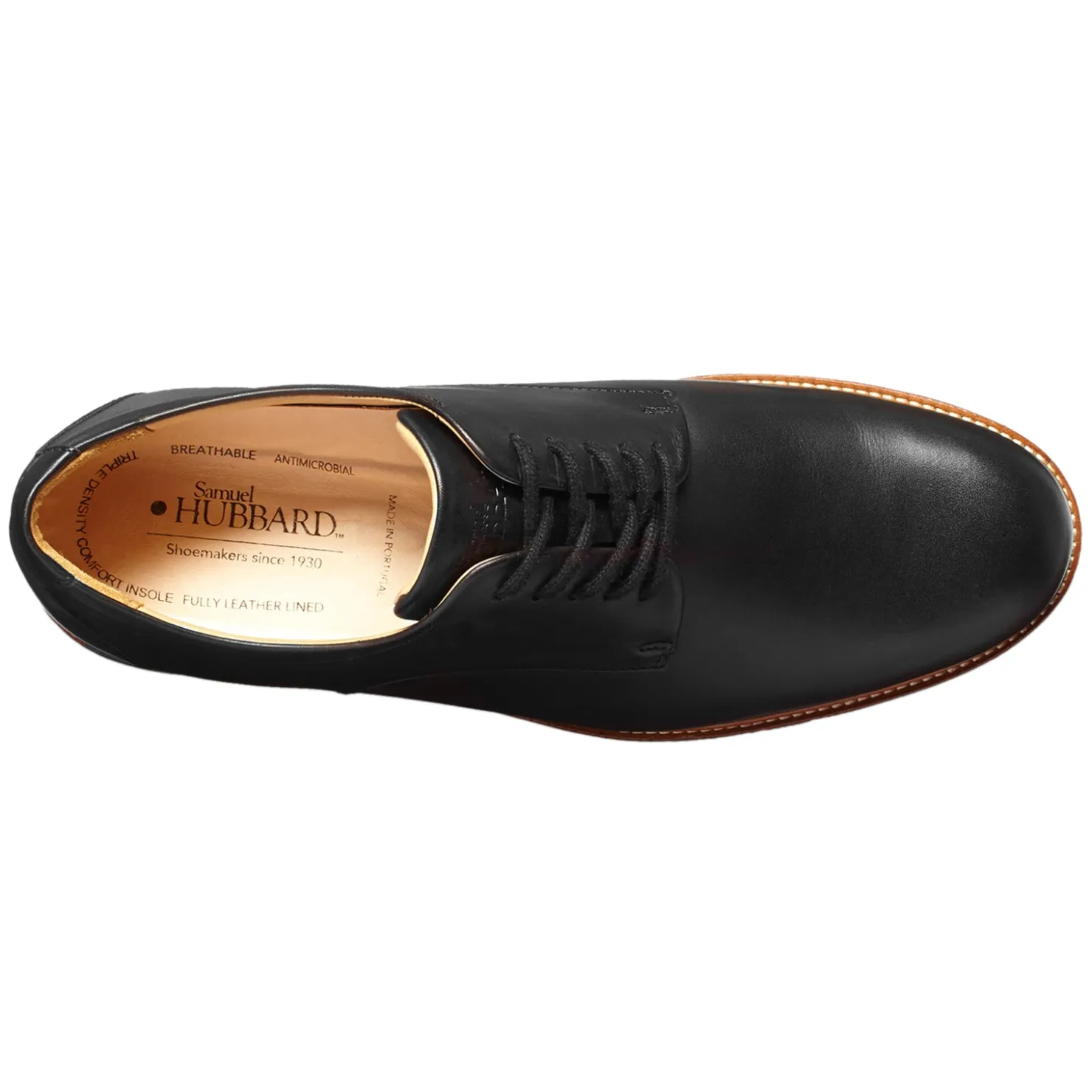 Dress*Samuel Hubbard Men's , Rainy Day Founder Oxford Black Leather