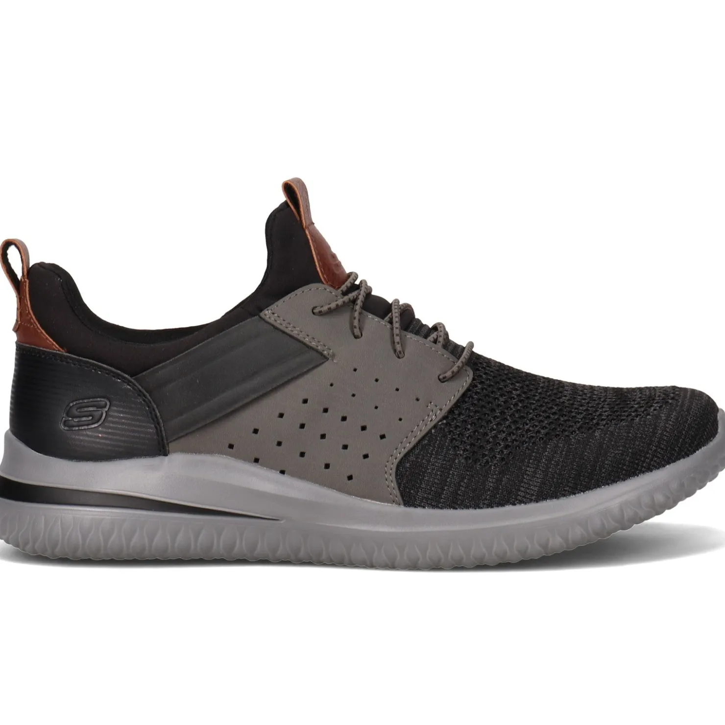 Oxfords*Skechers Men's , Delson 3.0 - Cicada Sneaker Black / Gray
