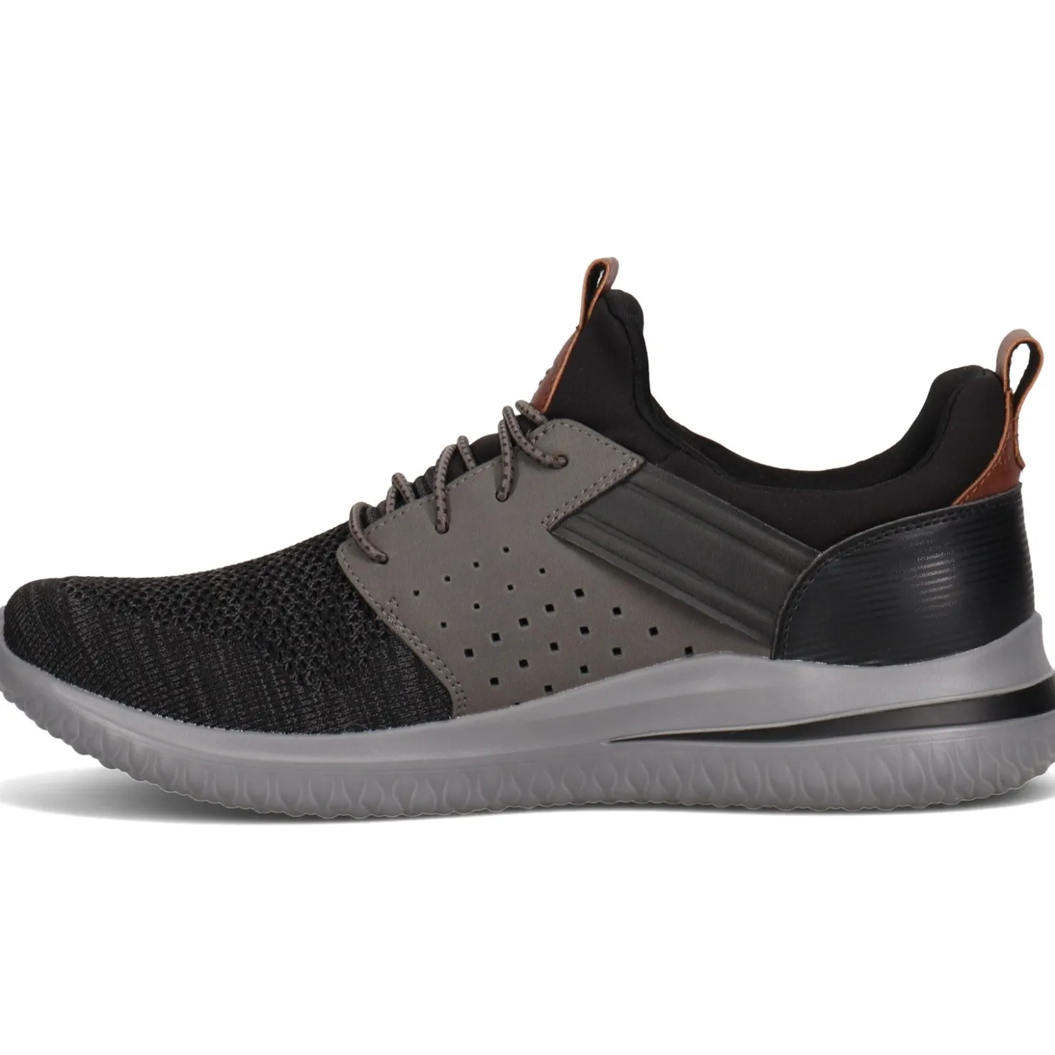 Oxfords*Skechers Men's , Delson 3.0 - Cicada Sneaker Black / Gray