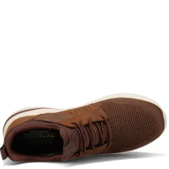 Walking*Skechers Men's , Delson 3.0 - Cicada Sneaker Dark Brown